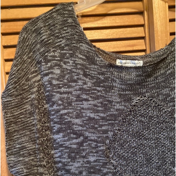 Reference Point Oversized Grey & White Marbled Knit Sweater Vest/Tunic - Picture 6 of 16